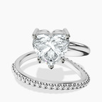 Platinum Crest Wrap Four Prong Solitaire Lab Diamond Ring front image