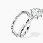 Platinum Crest Wrap Four Prong Solitaire Lab Diamond Ring standing product image one
