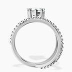 Platinum Crest Wrap Four Prong Solitaire Lab Diamond Ring side right image one