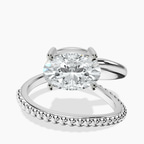 Platinum Crest Wrap Four Prong Solitaire Lab Diamond Ring front image