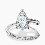 Platinum Crest Wrap Four Prong Solitaire Lab Diamond Ring front image