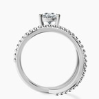 2.81 ct. pear Crest Wrap Four Prong Solitaire Lab Diamond Ring in platinum side right image one