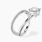 Platinum Crest Wrap Four Prong Solitaire Lab Diamond Ring standing product image one
