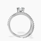 Platinum Crest Wrap Four Prong Solitaire Lab Diamond Ring side right image one