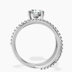 10kt White Gold Crest Wrap Four Prong Solitaire Lab Diamond Ring side right image one