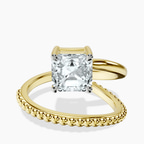 14kt Yellow Gold Crest Wrap Four Prong Solitaire Lab Diamond Ring front image