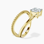 14kt Yellow Gold Crest Wrap Four Prong Solitaire Lab Diamond Ring standing product image one
