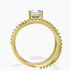 14kt Yellow Gold Crest Wrap Four Prong Solitaire Lab Diamond Ring side right image one
