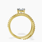 10kt Yellow Gold Crest Wrap Four Prong Solitaire Lab Diamond Ring side right image one