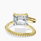 10kt Yellow Gold Crest Wrap Four Prong Solitaire Lab Diamond Ring front image