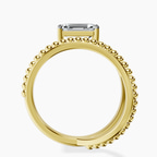 10kt Yellow Gold Crest Wrap Four Prong Solitaire Lab Diamond Ring side right image one