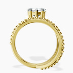 10kt Yellow Gold Crest Wrap Four Prong Solitaire Lab Diamond Ring side right image one