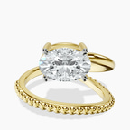 18kt Yellow Gold Crest Wrap Four Prong Solitaire Lab Diamond Ring front image