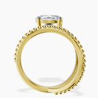 18kt Yellow Gold Crest Wrap Four Prong Solitaire Lab Diamond Ring side right image one