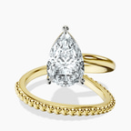 14kt Yellow Gold Crest Wrap Four Prong Solitaire Lab Diamond Ring front image