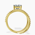 2.80 ct. princess Crest Wrap Four Prong Solitaire Lab Diamond Ring in 14kt yellow gold side right image one