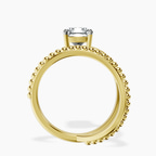 10kt Yellow Gold Crest Wrap Four Prong Solitaire Lab Diamond Ring side right image one