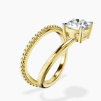 2.82 ct. round Crest Wrap Four Prong Solitaire Lab Diamond Ring in 10kt yellow gold standing product image one