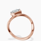 10kt Rose Gold Infinity Crest Four Prong Solitaire Lab Diamond Ring side right image one