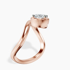 10kt Rose Gold Infinity Crest Four Prong Solitaire Lab Diamond Ring standing product image one