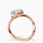 10kt Rose Gold Infinity Crest Four Prong Solitaire Lab Diamond Ring side right image one