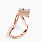10kt Rose Gold Infinity Crest Four Prong Solitaire Lab Diamond Ring standing product image one