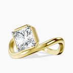 10kt Rose Gold Infinity Crest Four Prong Solitaire Lab Diamond Ring front image