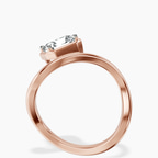 10kt Rose Gold Infinity Crest Four Prong Solitaire Lab Diamond Ring side right image one