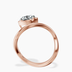 14kt Rose Gold Infinity Crest Four Prong Solitaire Lab Diamond Ring side right image one