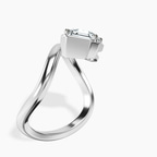18kt White Gold Infinity Crest Four Prong Solitaire Lab Diamond Ring standing product image one