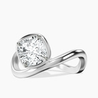 Platinum Infinity Crest Four Prong Solitaire Lab Diamond Ring front image
