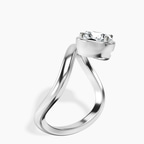 Platinum Infinity Crest Four Prong Solitaire Lab Diamond Ring standing product image one