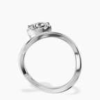 Platinum Infinity Crest Four Prong Solitaire Lab Diamond Ring side right image one