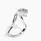 18kt White Gold Infinity Crest Four Prong Solitaire Lab Diamond Ring standing product image one
