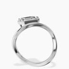 18kt White Gold Infinity Crest Four Prong Solitaire Lab Diamond Ring side right image one