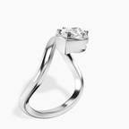 18kt White Gold Infinity Crest Four Prong Solitaire Lab Diamond Ring standing product image one