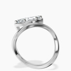 18kt White Gold Infinity Crest Four Prong Solitaire Lab Diamond Ring side right image one