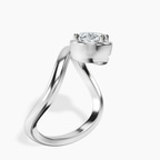Platinum Infinity Crest Four Prong Solitaire Lab Diamond Ring standing product image one
