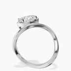 Platinum Infinity Crest Four Prong Solitaire Lab Diamond Ring side right image one