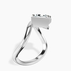 18kt White Gold Infinity Crest Four Prong Solitaire Lab Diamond Ring standing product image one