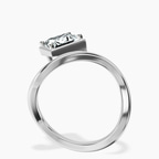 18kt White Gold Infinity Crest Four Prong Solitaire Lab Diamond Ring side right image one