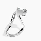Platinum Infinity Crest Four Prong Solitaire Lab Diamond Ring standing product image one