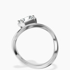 Platinum Infinity Crest Four Prong Solitaire Lab Diamond Ring side right image one