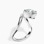 14kt White Gold Infinity Crest Four Prong Solitaire Lab Diamond Ring standing product image one