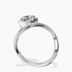 14kt White Gold Infinity Crest Four Prong Solitaire Lab Diamond Ring side right image one