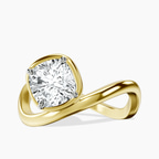 18kt Yellow Gold Infinity Crest Four Prong Solitaire Lab Diamond Ring front image
