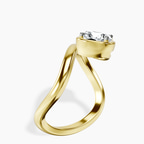 18kt Yellow Gold Infinity Crest Four Prong Solitaire Lab Diamond Ring standing product image one