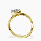 18kt Yellow Gold Infinity Crest Four Prong Solitaire Lab Diamond Ring side right image one