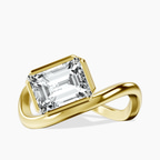 18kt Yellow Gold Infinity Crest Four Prong Solitaire Lab Diamond Ring front image