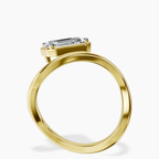 18kt Yellow Gold Infinity Crest Four Prong Solitaire Lab Diamond Ring side right image one